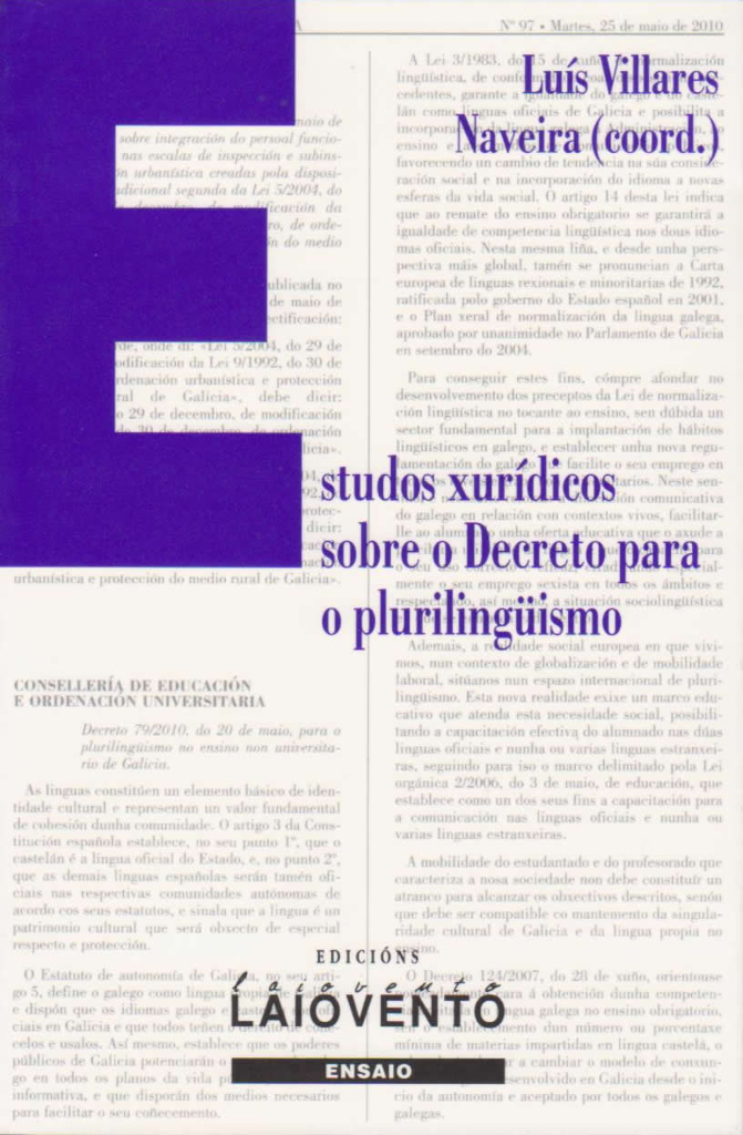 ESTUDOS XUR&Iacute;DICOS SOBRE O DECRETO PARA O PLURILING&Uuml;ISMO - Capa do libro